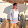 Ensemble jupe short gris à paillettes