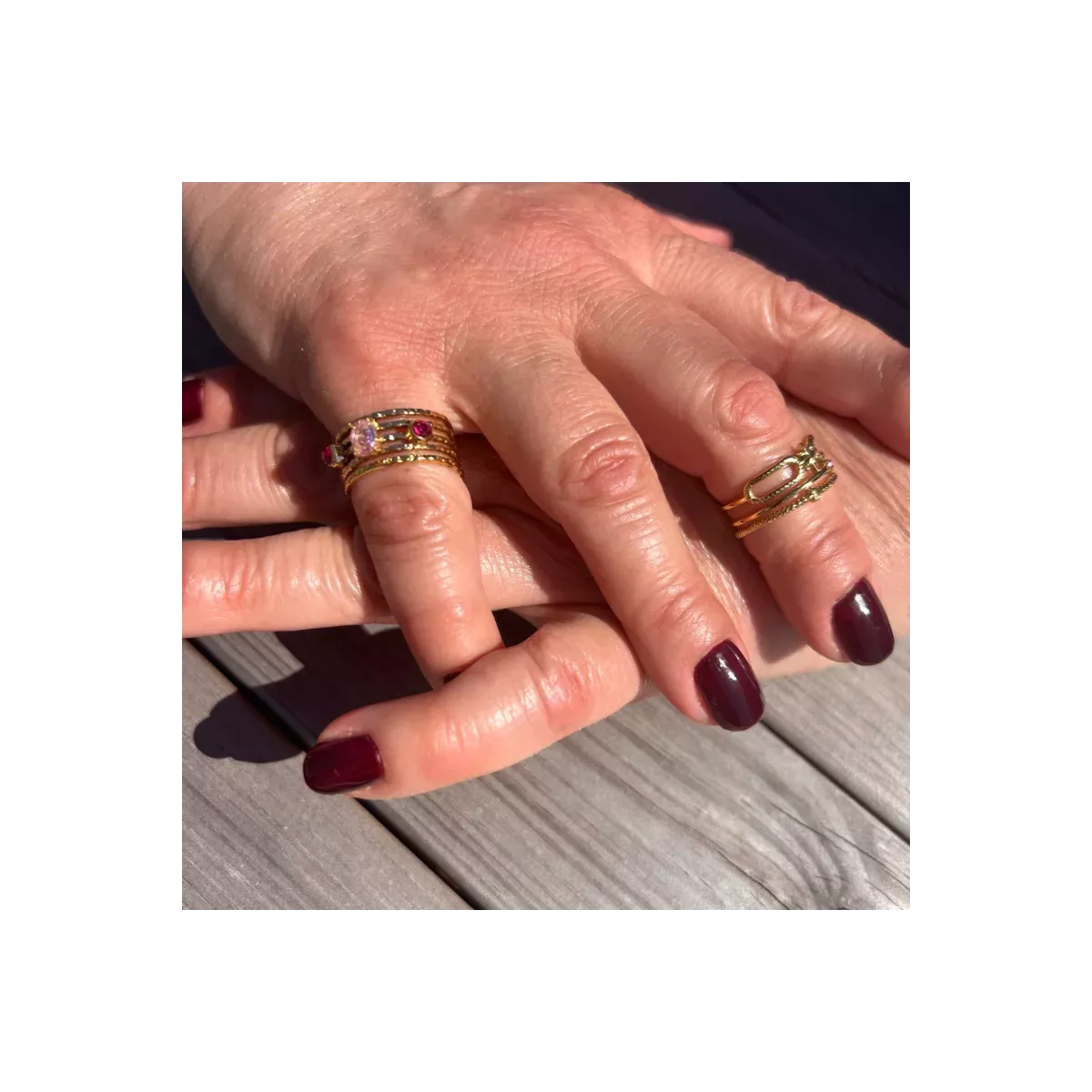 Bague avec perle rose