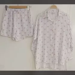 Ensemble short gaze de coton