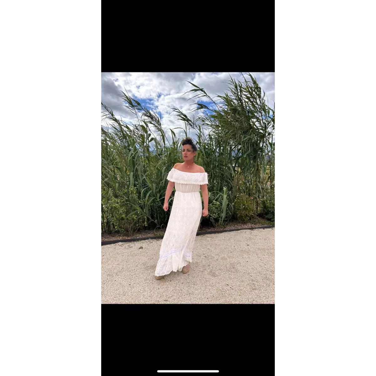 Robe longue brodée