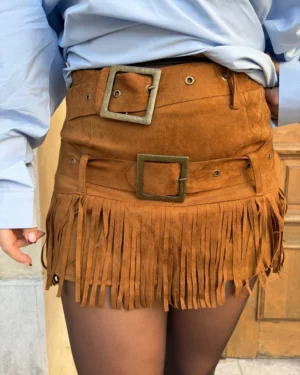 Jupe-short Siara camel 1